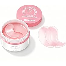 Under Eye Patches Masks for Fine Lines with Collagen and Hyaluronic Acid, Dark Circles, Smoothing Hydrating Under Eye Care,60 Pcs Lotus Root Pink
