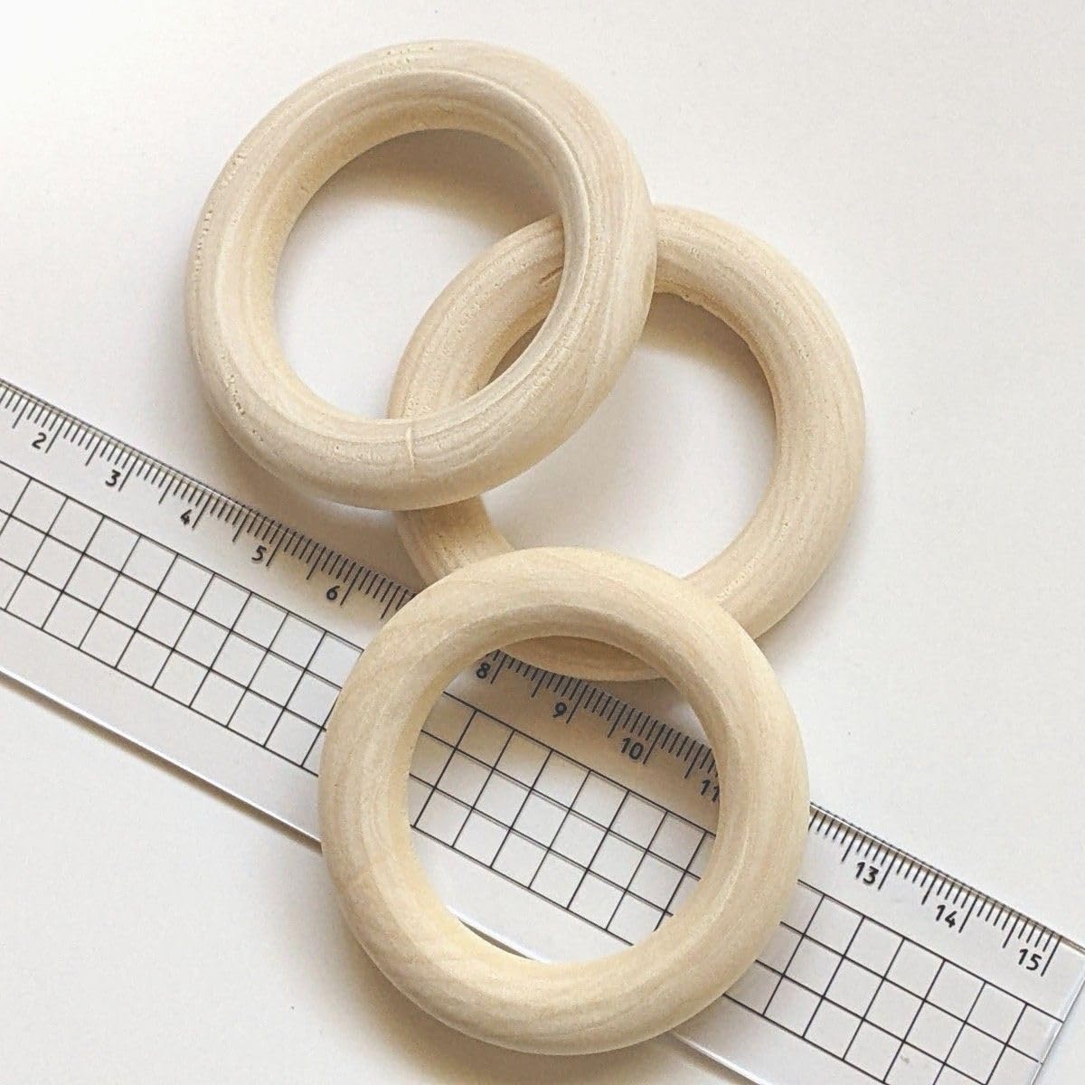 Amazon.co.jp: ウッドリング 55mm 18個 木製 輪っか ハンドメイド