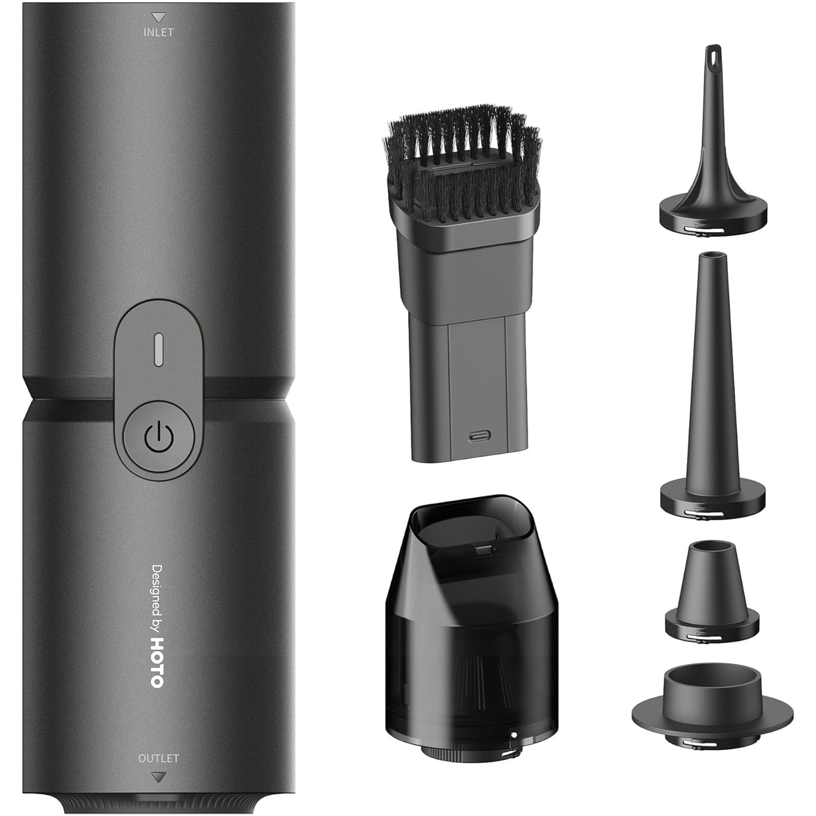 HOTO Mini Aspirateur à Main 4 en 1, 15000 PA Souffleur de Poussière Voiture | Aspirateur portatif multifonction pour voiture, table, clavier, compact léger pour petits nettoyages quotidiens
