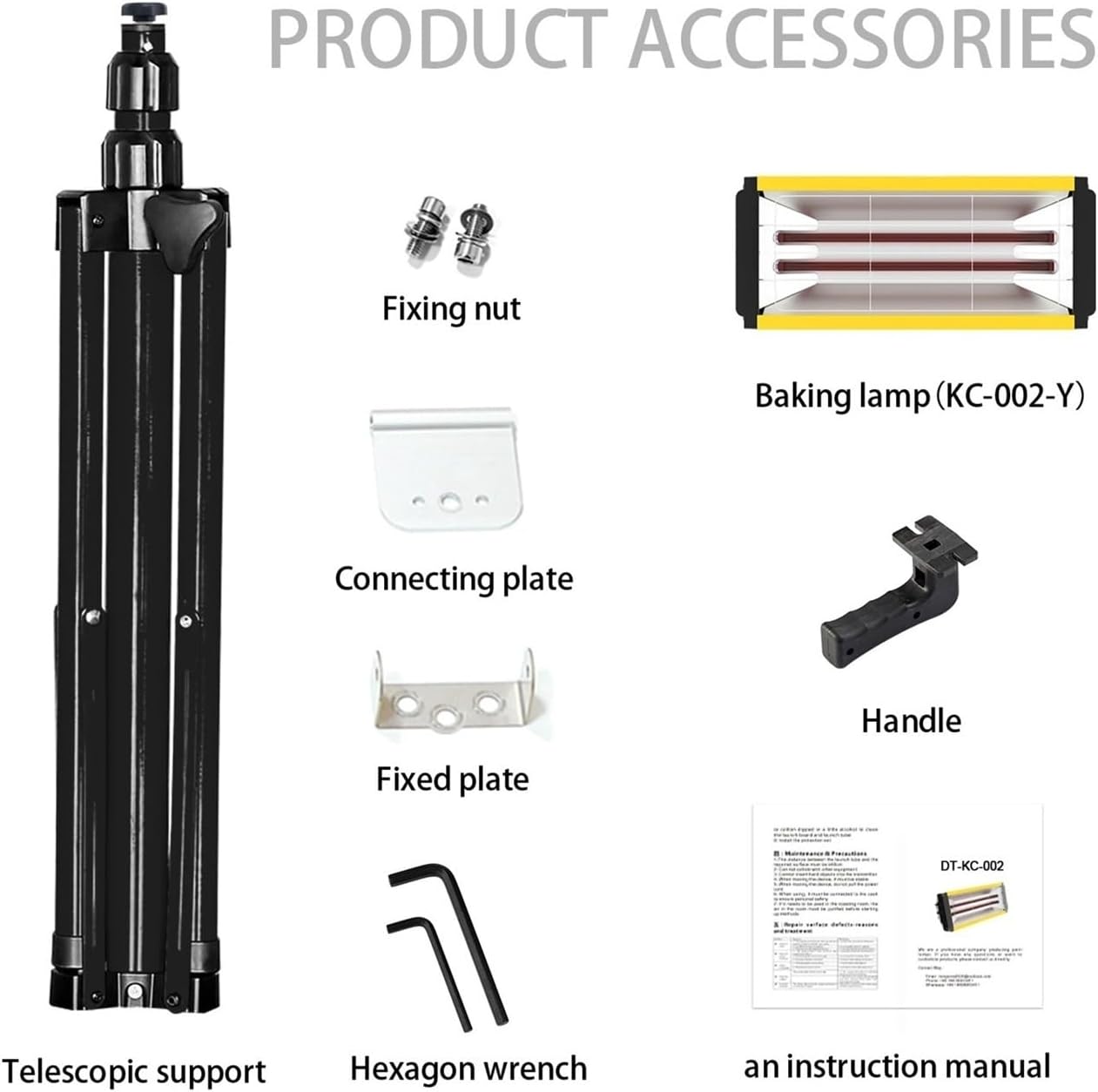 2000W Drying Lamp Shortwave Movable 110V Paint Drying Light for Repair(ZJ-SC-002 2000W-US)