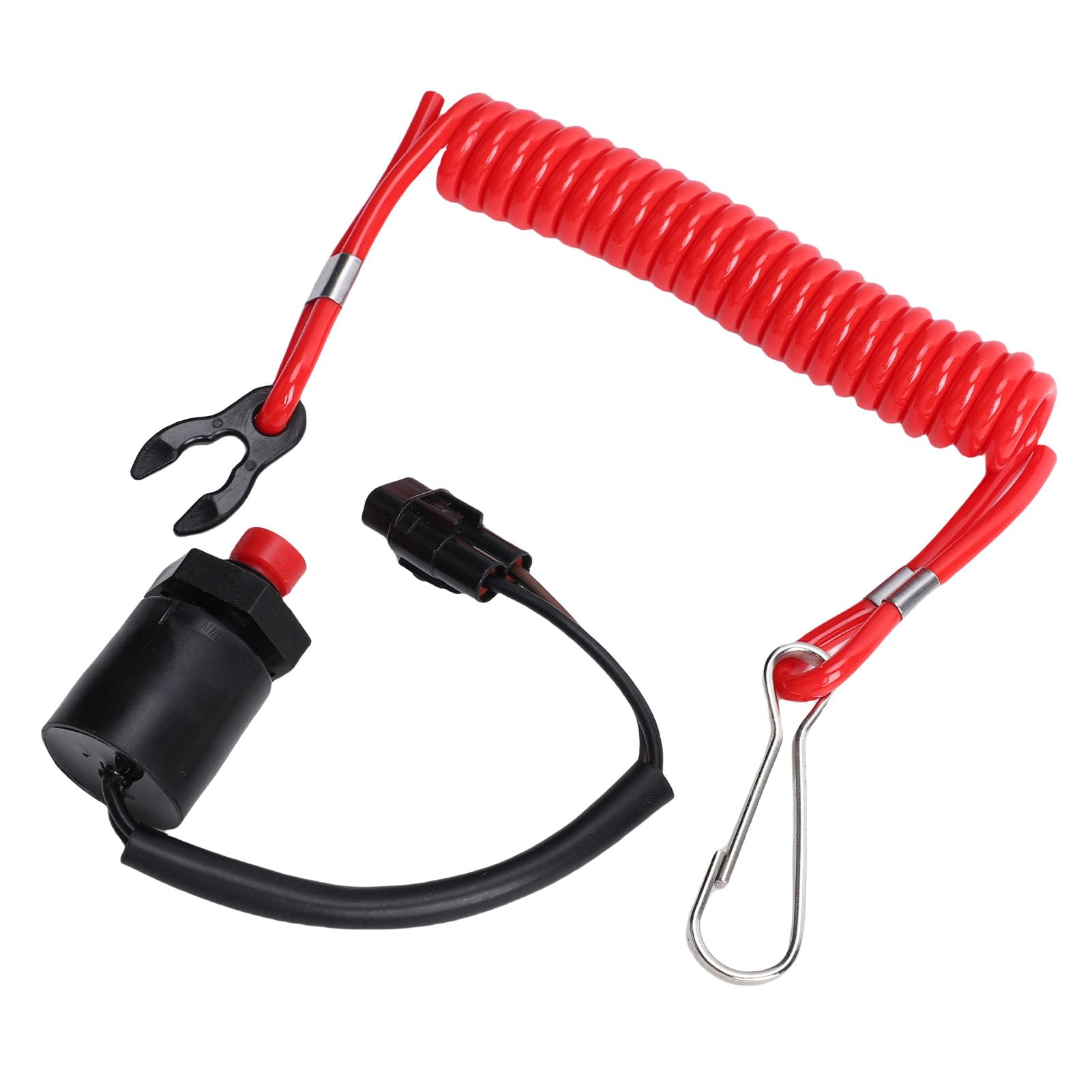 Cordón de Seguridad para Interruptor de Parada de Emergencia de Motor de Barco 37820 93J05 Reemplazo para Fueraborda 8-300 Caballos de Fuerza 4 Tiempos ABS Metal para Operaciones de Agua de