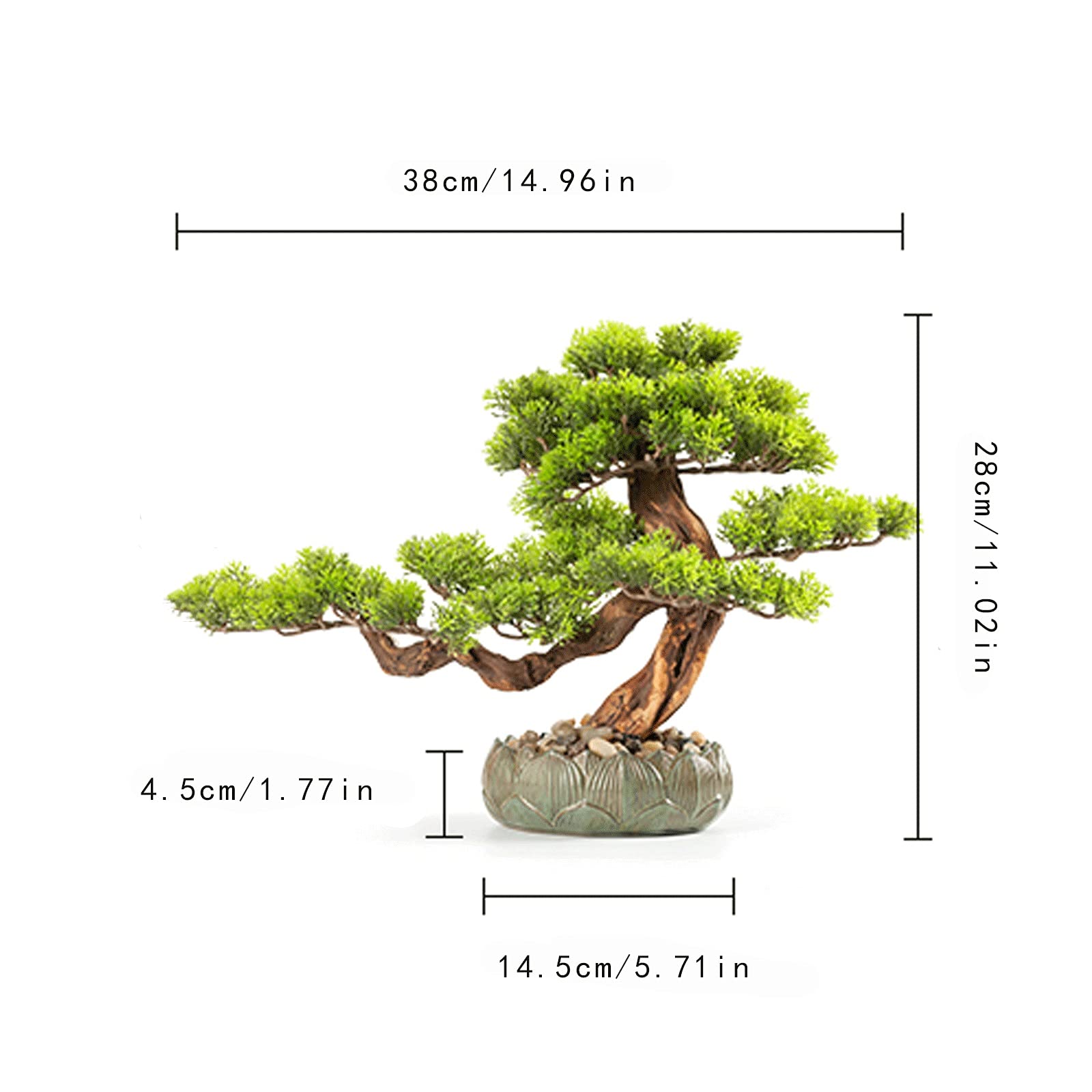 Symulacja drzewa 28 cm sztuczne drzewo sosnowe bonsai, doniczka lotosu sztuczna roślina doniczkowa, do ogrodu na balkon sypialnia estetyczna sztuczna roślina dekoracja sztuczne drzewo bonsai