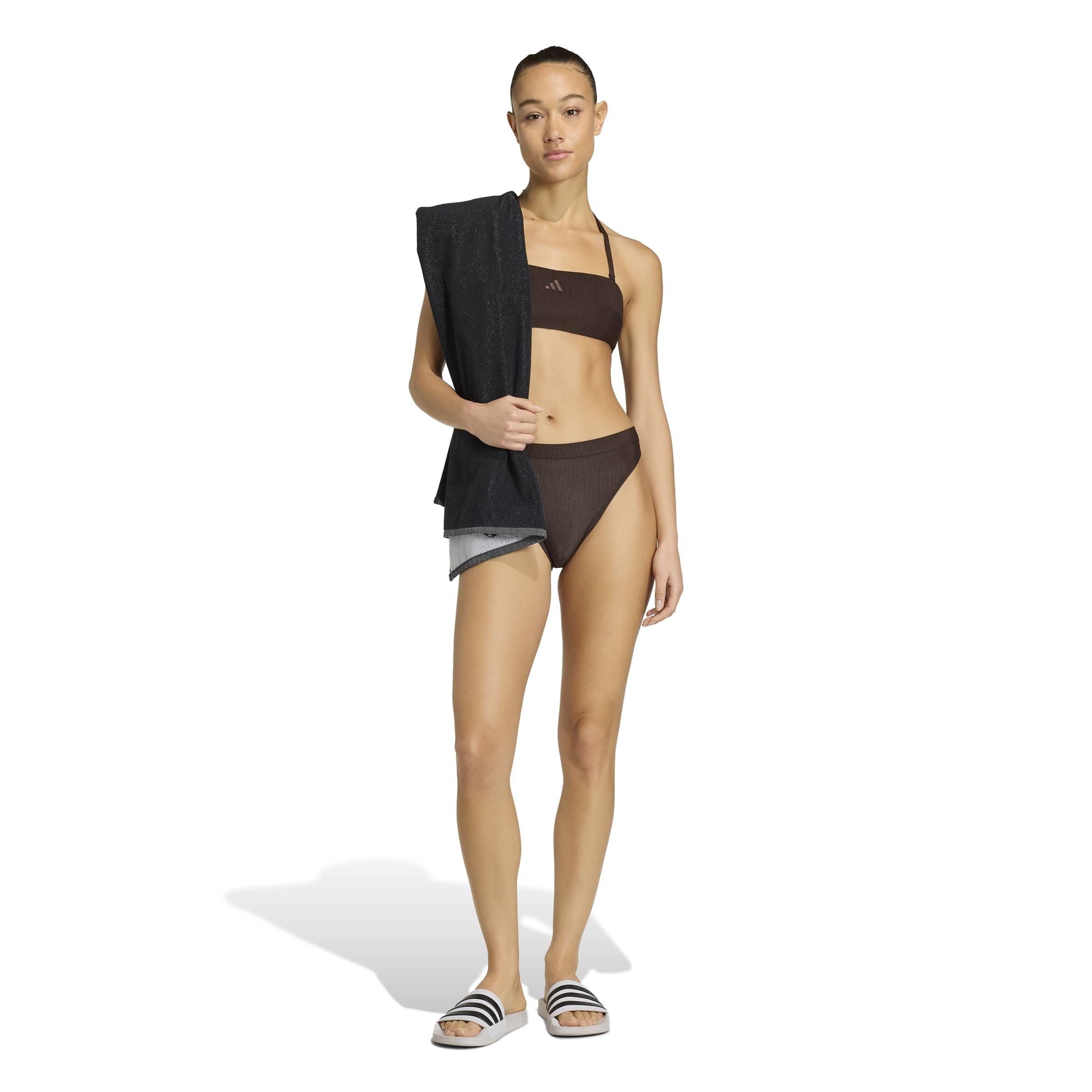 adidas Women's Haut de Bikini Bandeau matelassé côtelé Iconisea