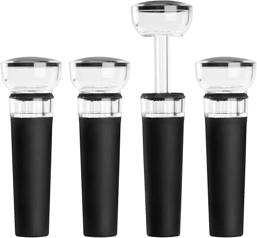 mafiti Set of 4 Wine Stoppers, Wine Bottle Stopper with