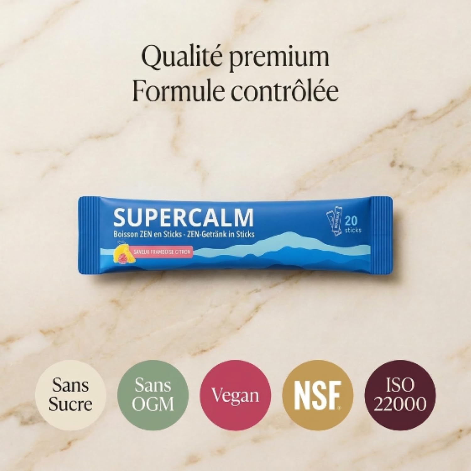 Cortisol Cocktail Anti Stress Drink MISSECO SUPERCALM 2er Pack – 40 Sticks mit Ashwagandha, Magnesium Glycinat, L-Theanin & Vitamin D3 | Cortisol senken, ZEN | 0g Zucker, GMP, Himbeere Zitrone Vorrat