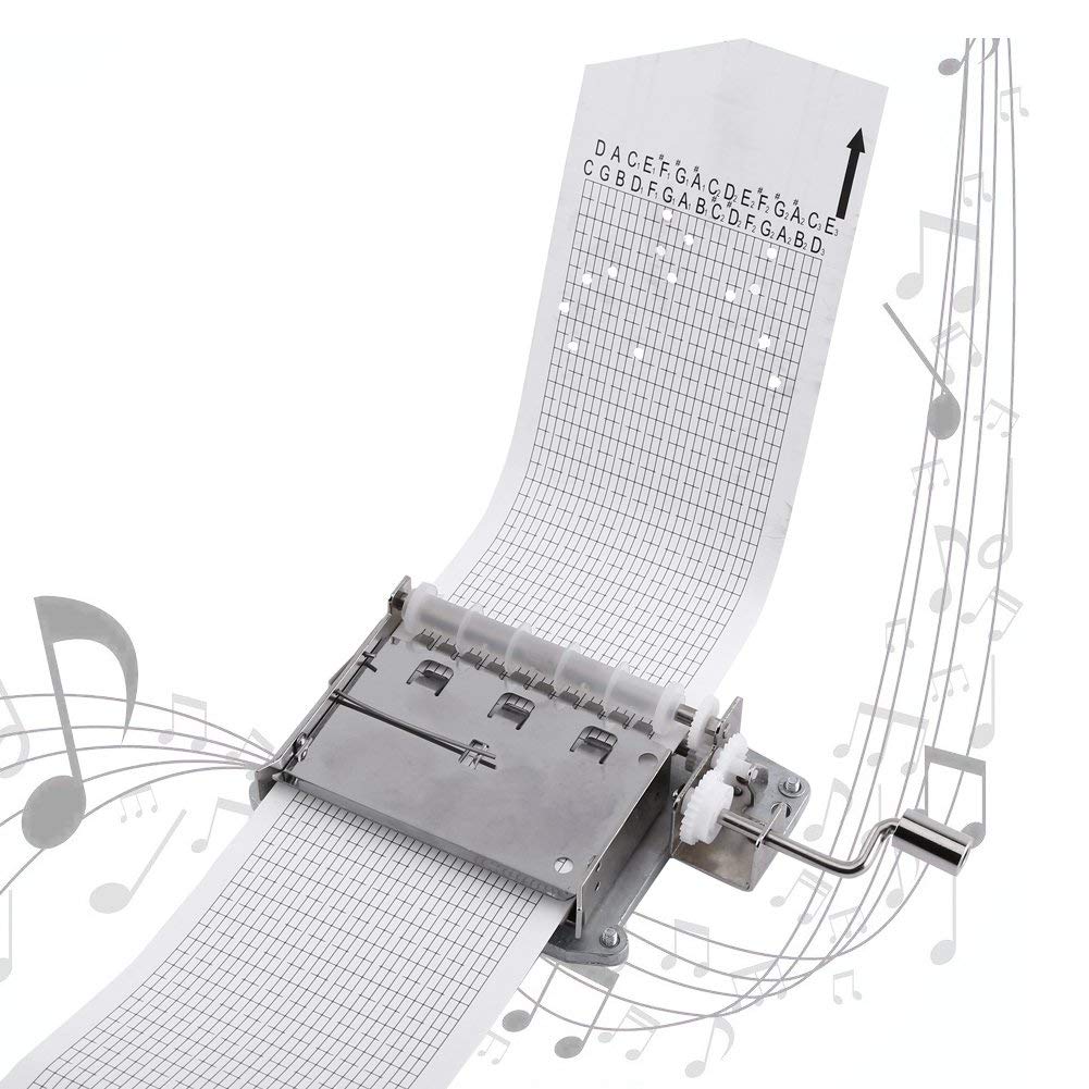 Yosoo DIY Spieluhr Bewegung, 30-Noten Hand Kurbelband Spieluhr Bewegung Teil + Puncher + 3 Streifen DIY Ihre Songs