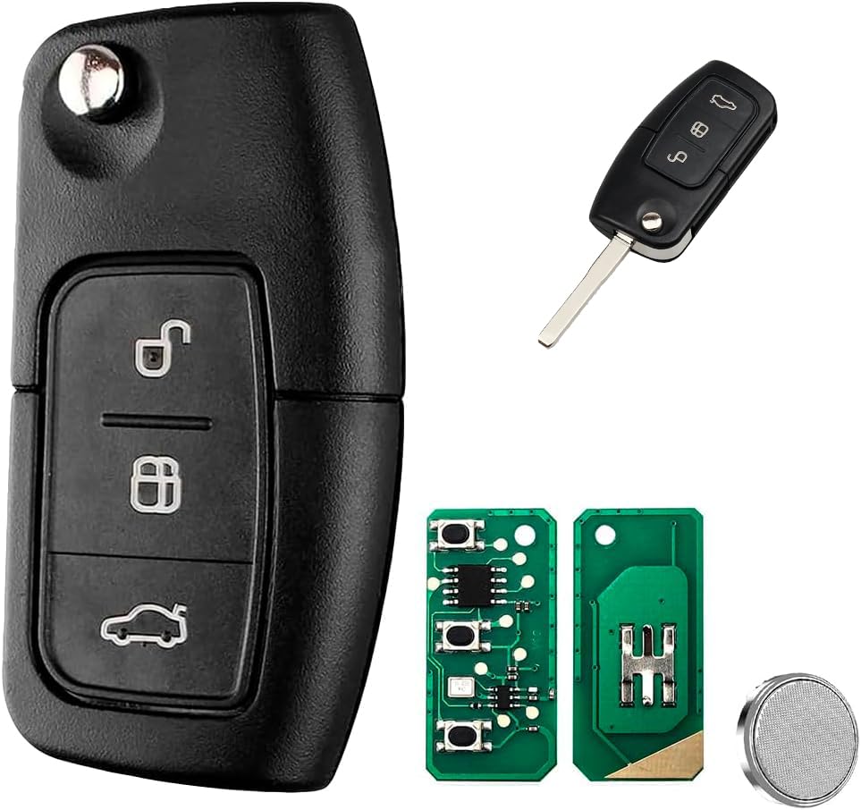 3 Buttons Flip Remote Key 433MHz 4D63 Chip HU101 Blade for Ford Focus Fiesta MK2 MK6 Mondeo C-max S-max Galaxy