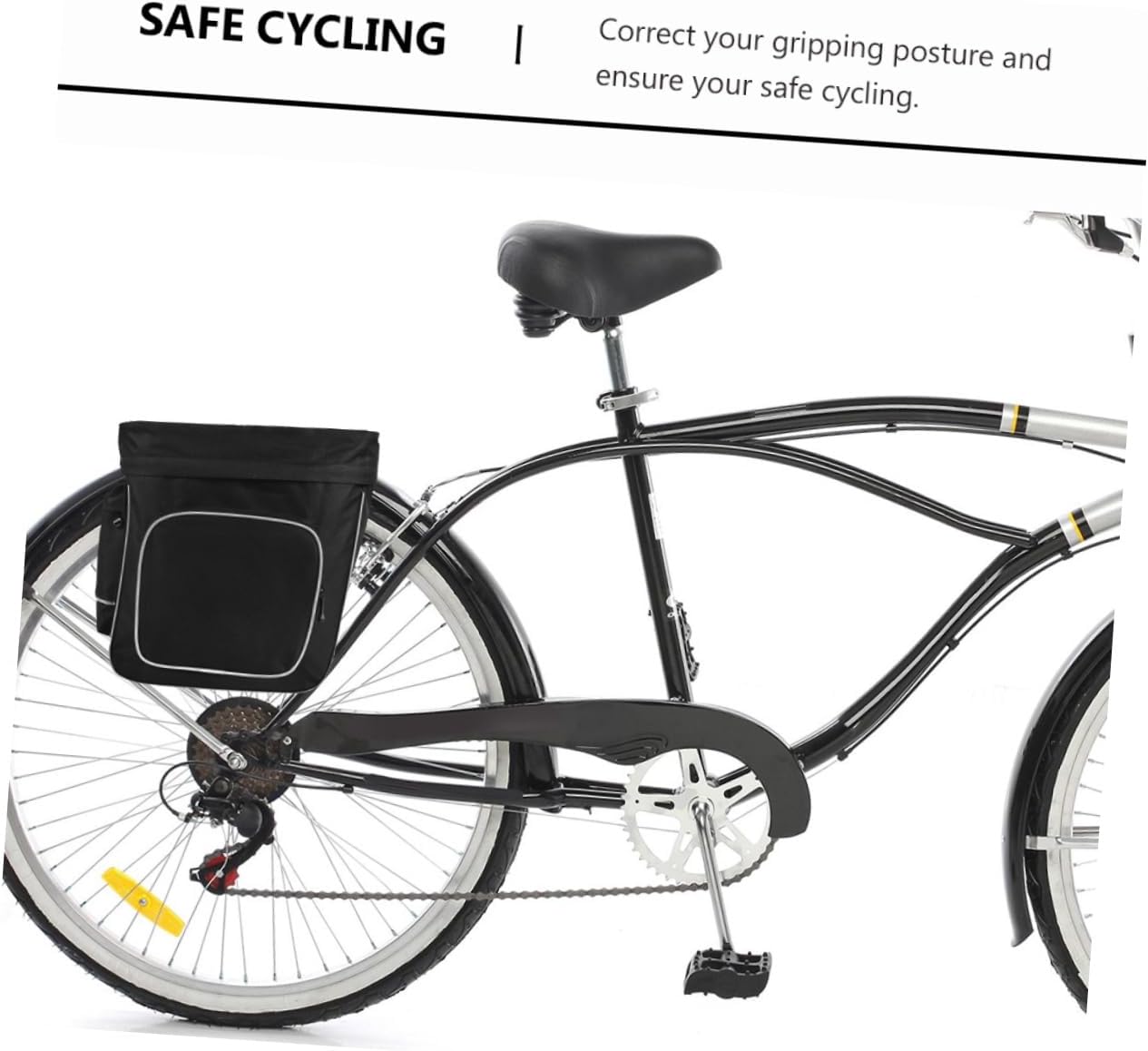 Totority Large Capacity Cycling Panniers Bike Cargo Bag Top Tube and Seat Bag Grey