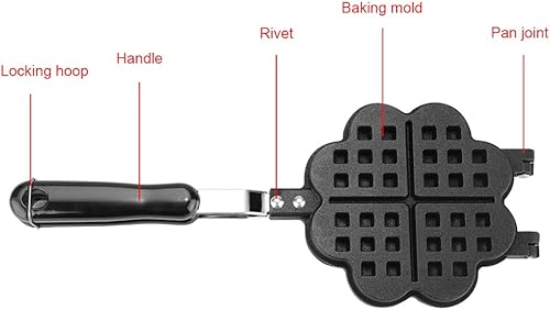 Miniatura 7 de Máquina para hacer gofres, hierro para gofres de huevo, forma de corazón, cocina para el hogar, cocina, antiadherente, waflera para hacer wafles,