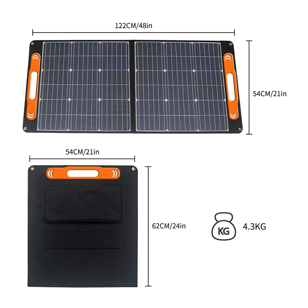 Zestaw przenośnych paneli słonecznych 60W Monokrystaliczna składana wodoodporna ładowarka solarna Walizka, do domu, na kemping, RV, łódź, przyczepa, zasilanie awaryjne, samochód, s