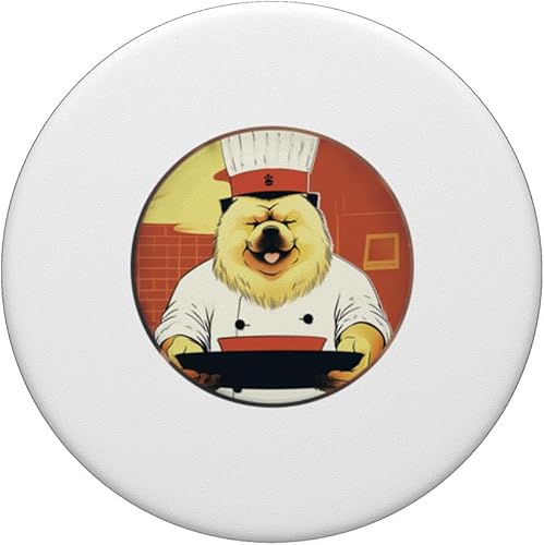 Miniatura 3 de Chow Chow Chef - PopSockets para cocinar perros con diseño de perro