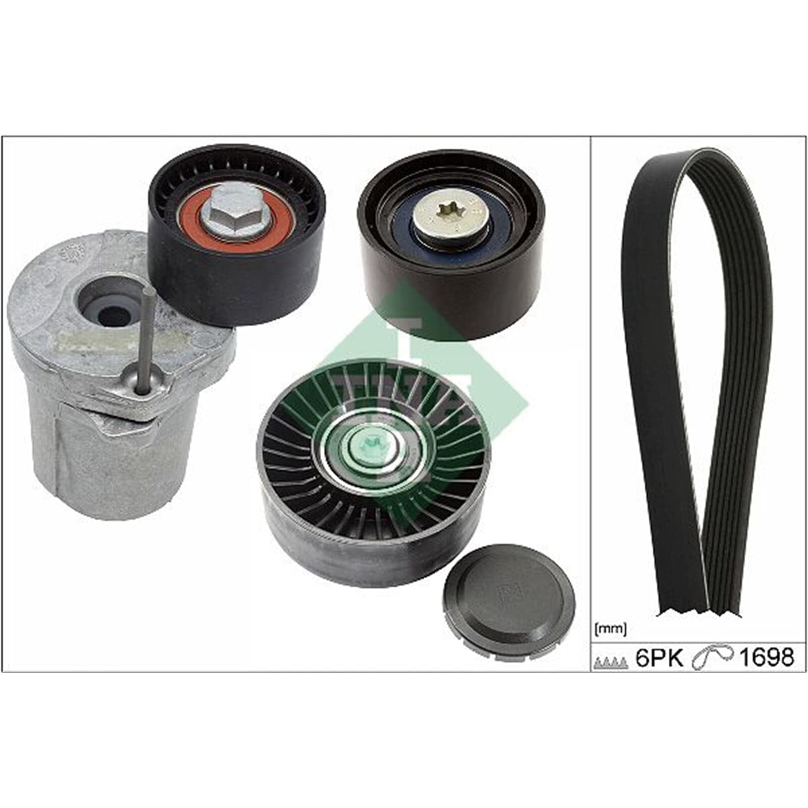 INA 529 0369 10 Keilrippenriemensatz 1698mm 6-Rippenanzahl Kompatibel mit BMW 3 Touring E91 11287556251 11287800333 11287800341 | Kompatibel mit: BMW 1, 1, 1 Cabriolet, 1 Coupe, 3, 3 Cabriolet, 3 Coupe, 3 Touring