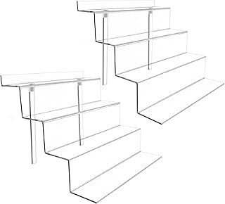 BYCY Display Stand 4 Tier Clear Display Riser 2 Pack Displays Perfume Organizers Tiered for Decoration and Cupcakes Dessert Stand Makeup Stand Cabinet Countertops