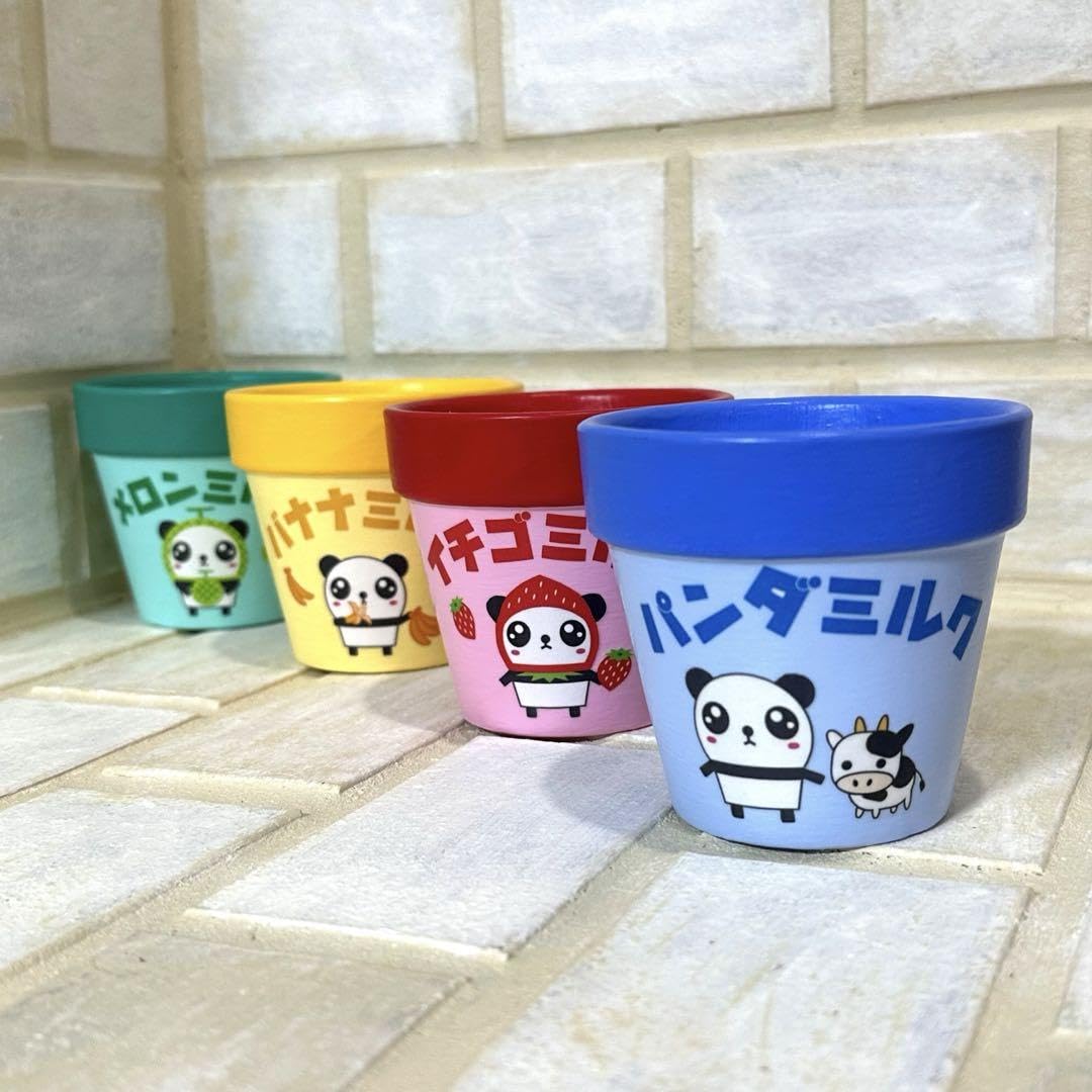ミルク缶　大☆パンダ　リメ缶☆　リメイク缶　リメイク鉢　リメ鉢　多肉カット苗 Amazon.co.jp: リメイク鉢 リメ鉢 2.5号 4個セット パンダミルク 多肉