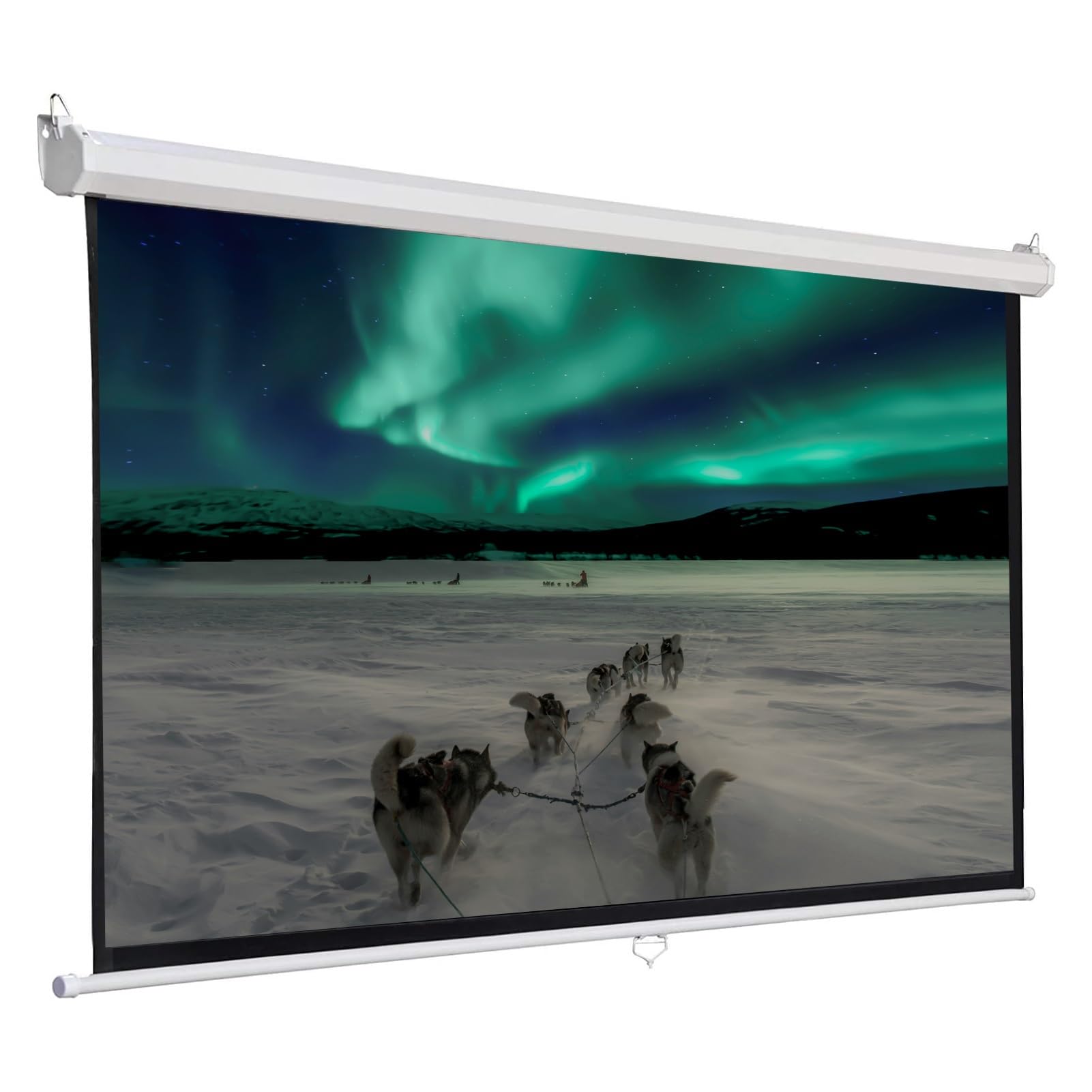 Telo Proiettore da 60/72/84 Pollici 4K HD Formato 4:3 con Fissaggio a Muro e Soffitto, Schermo per Proiettore per Casa, Home, Cinema, Esterno(60 in)