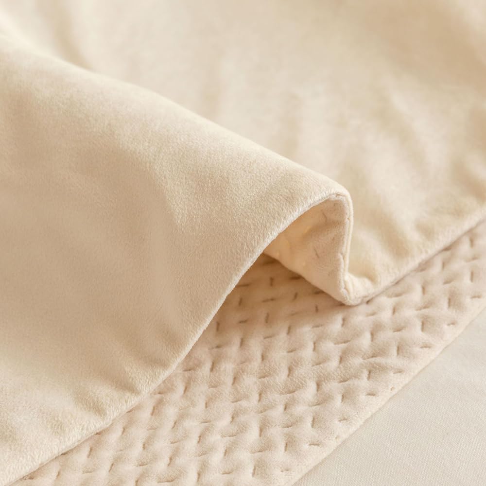 Jacquard Bettläufer und Kissen Bezug, Reversibel Bettschal für den Fuß des Bettes Luxus Weicher Bettlaufer Schlafzimmer für Gästehaus Hotel Schlafzimme, Beige,45x240cm(Bettläufer)