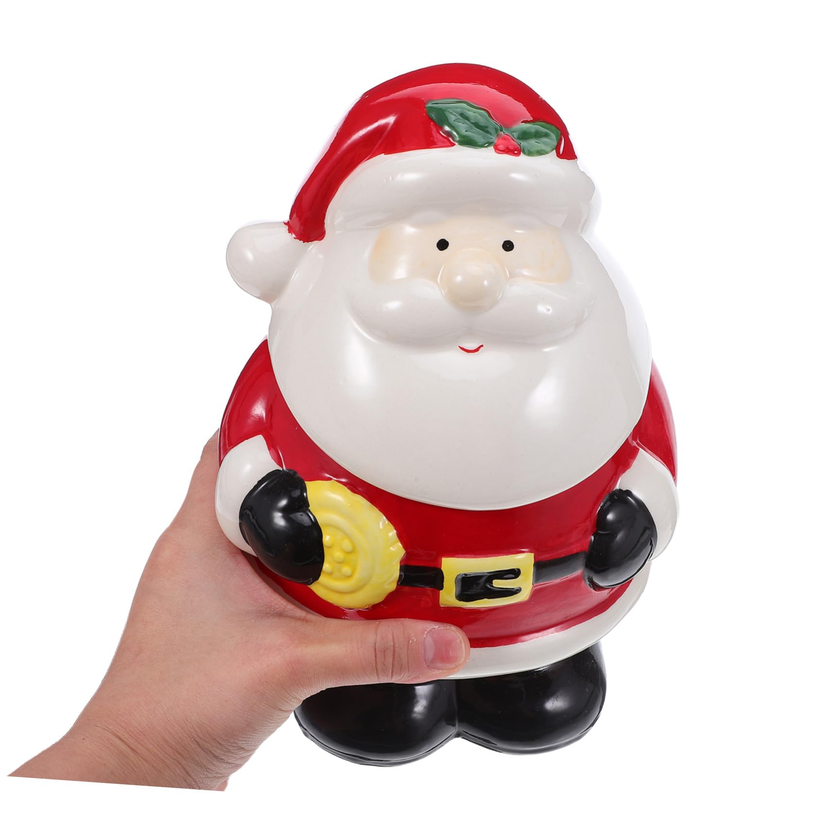 GLEAVI Boîte à Biscuits de Noël Céramique Motif Père Noël pour Bonbons et Chocolats pour Décoration de Fêtes Rangement