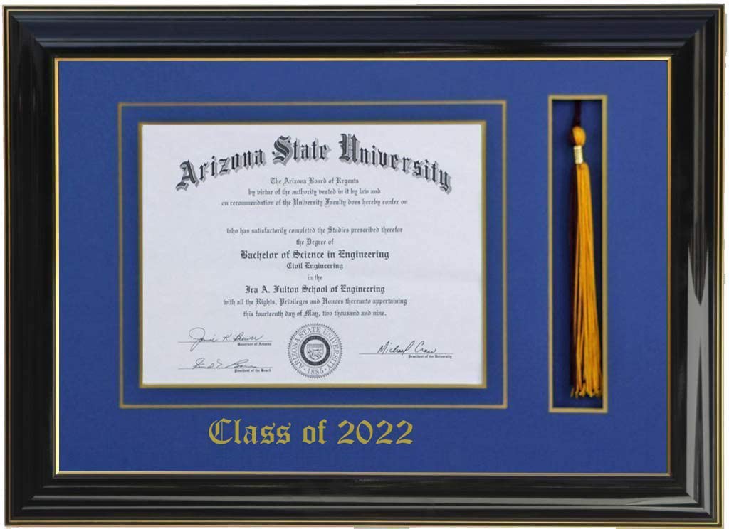 3art Diploma Tassel Frame 11X14 BLACK/BLUE (CUSTOMIZABLE) 2021