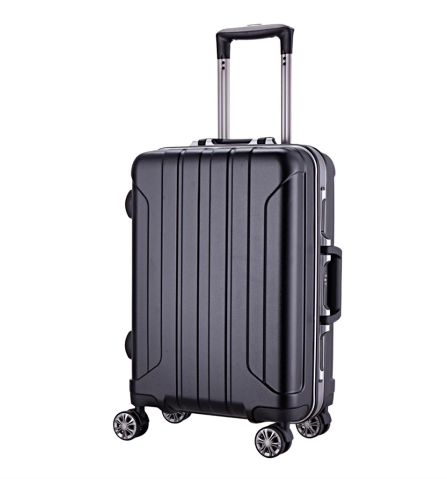 Walizka Podróżna Walizka Na Kółkach Ze Stopu Aluminium Klasyczne Grube Walizki W Paski Przenośny Trwały Bagaż Walizka Kabinowa (Color : B, Size : 20inch)