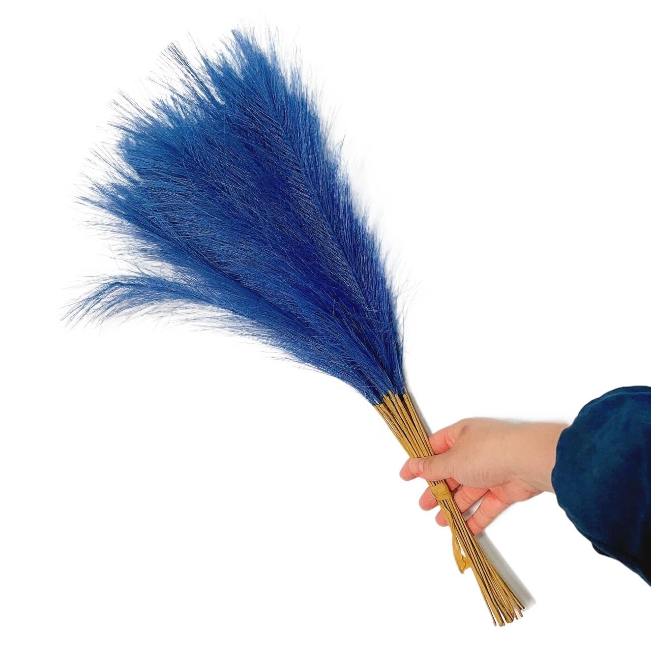 Pampasgras Boho Dekor, Pampasgras 55cm Vasenfüller Blume Multicolor Mehrfachgrößen(Dark Blue 55cm,20pcs)