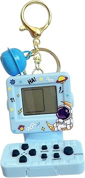 Pendant Keychain Retro Classic Game Console Playable Electronic Miniature Handheld Mini Games Machine with Keychain Ring Gift F6