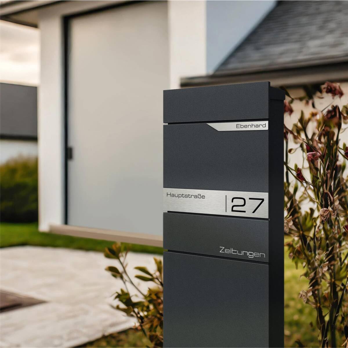 Metzler Standbriefkasten freistehend in Anthrazit RAL 7016 aus 