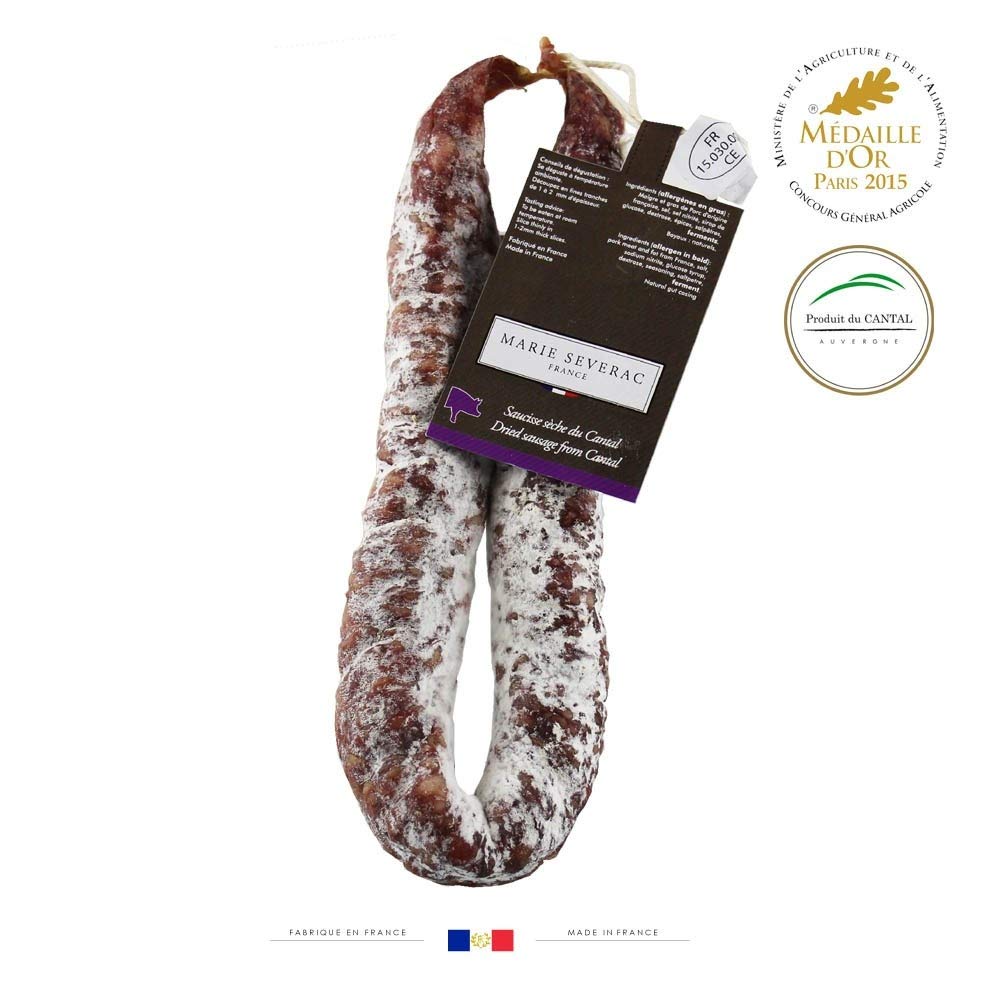 Maison Marie Severac - Saucisse Sèche du Cantal - Salaison de tradition Auvergnate - 280g