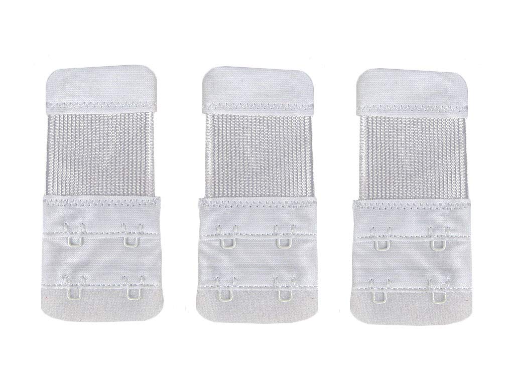 Hyfive Bra Extensions 2 Hook White Elastic Extender Strap 3 Pack