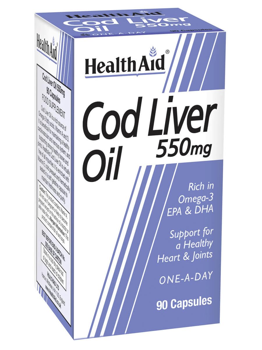 Health Aid Cod Liver Oil 550mg, 90 Caps