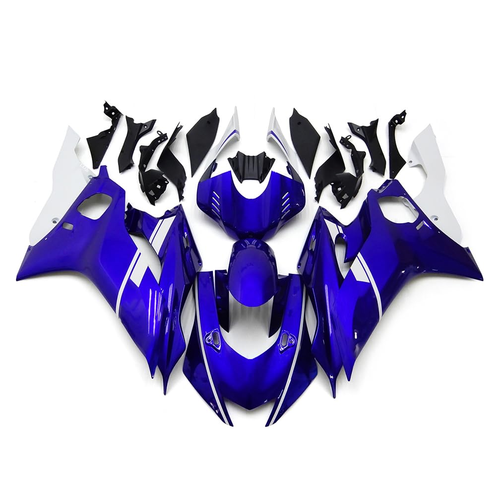 White Blue ABS Plastics Fairing Kit for Yamaha 2017-2023 YZF-600 R6 2017 2018 2019 2020 2021 2022 2023 YZF-R6 18 19 20 21 22 Mtorcycle Bodywork Injection Fairings Body Kit Body Frame Cowlings