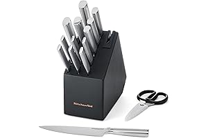 Gourmet Knife Block Set: Premium Kitchen Knives with Built-In Sharpener