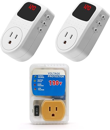 BSEED Protector contra sobretensiones para electrodomésticos con enchufe estadounidense, supresor de voltaje, salida de apagón, 120 V, 2400 W, 15 A,