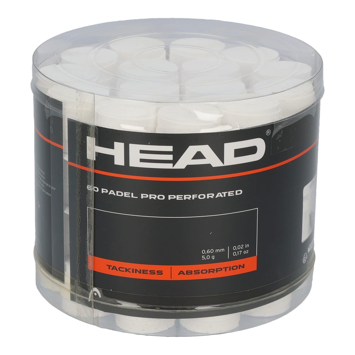 Cubo 60 Uds. Overgrips Head Padel Pro Perforated