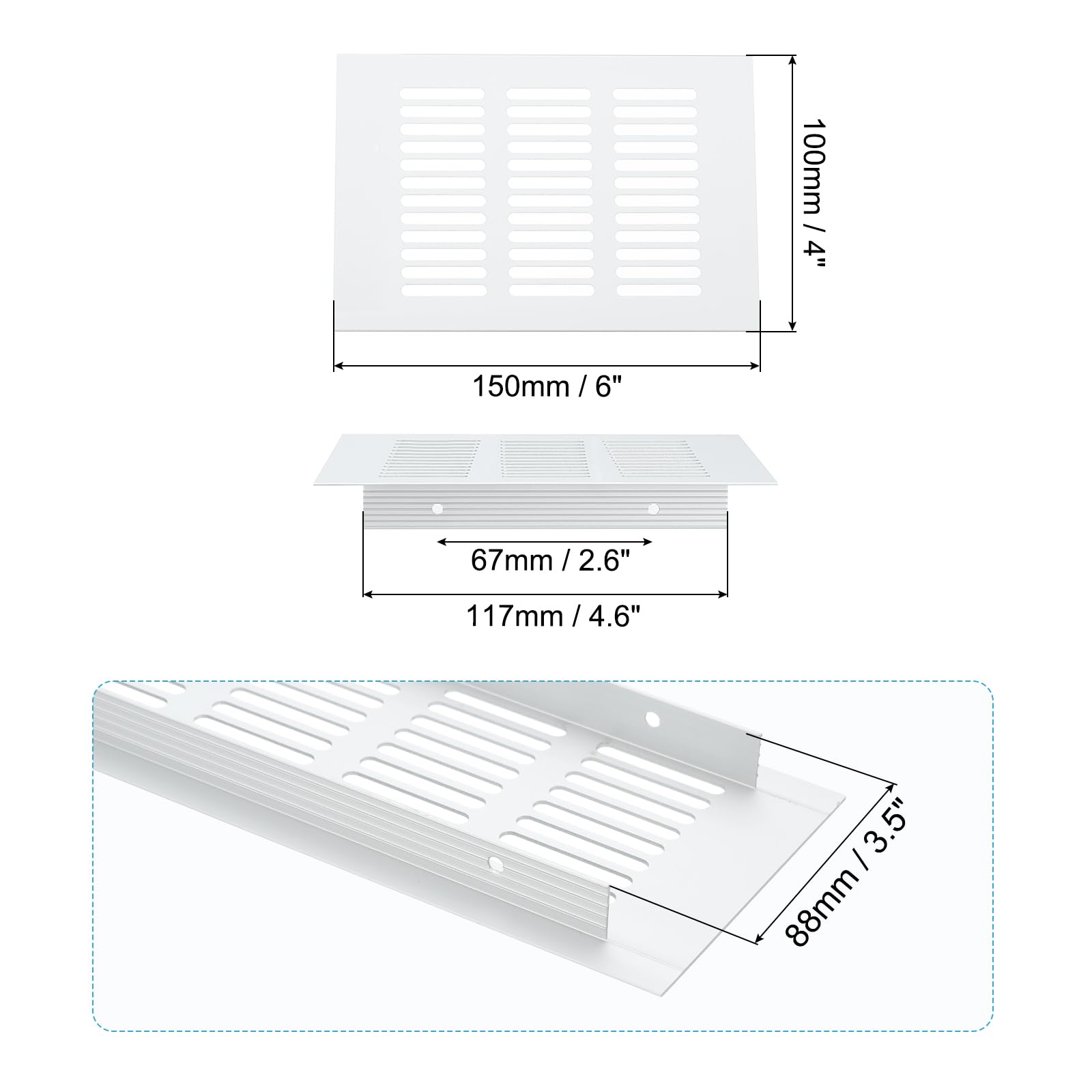 PATIKIL 6 x 4 Inch Door Air Vent Cover - Image 2