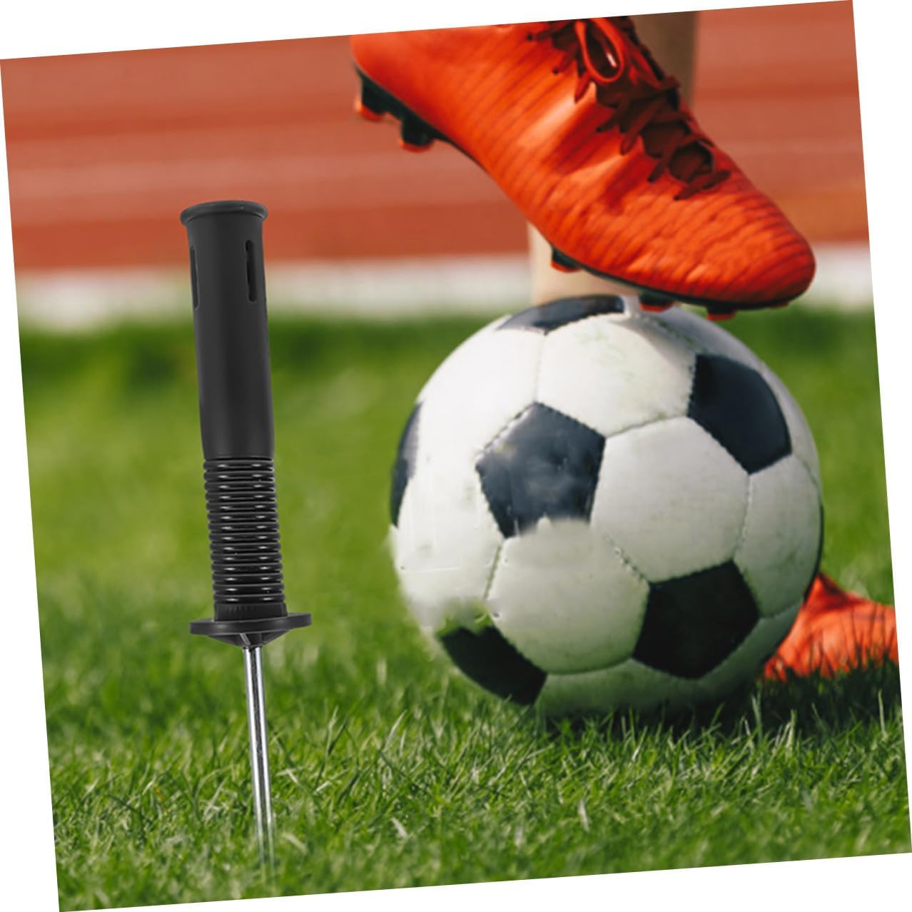 Kichvoe 4pcs Soccer Training Stake Set with Spring-Loaded Metal and Black Base, Corner Flag Ground Stakes for Soccer Field Marking and Agility Training Equipment