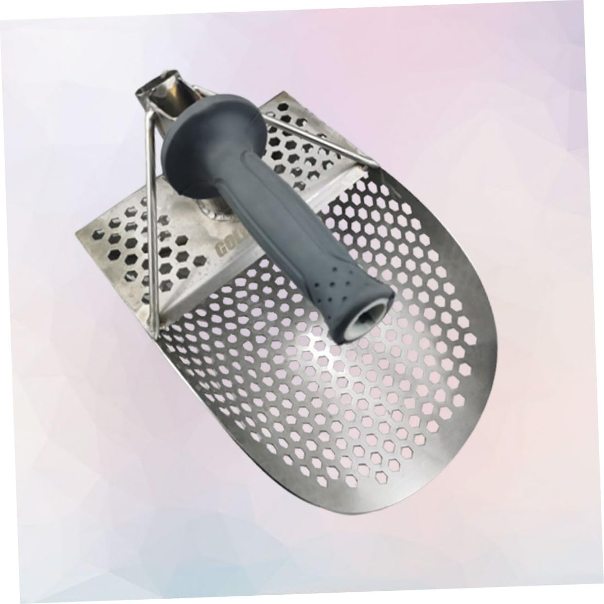 1Pc Metal Filter Sand Scoop Shovel Stainless Steel Digging Tool with Holes for Underwater Treasure Hunting Durable Design with Random Handle Color