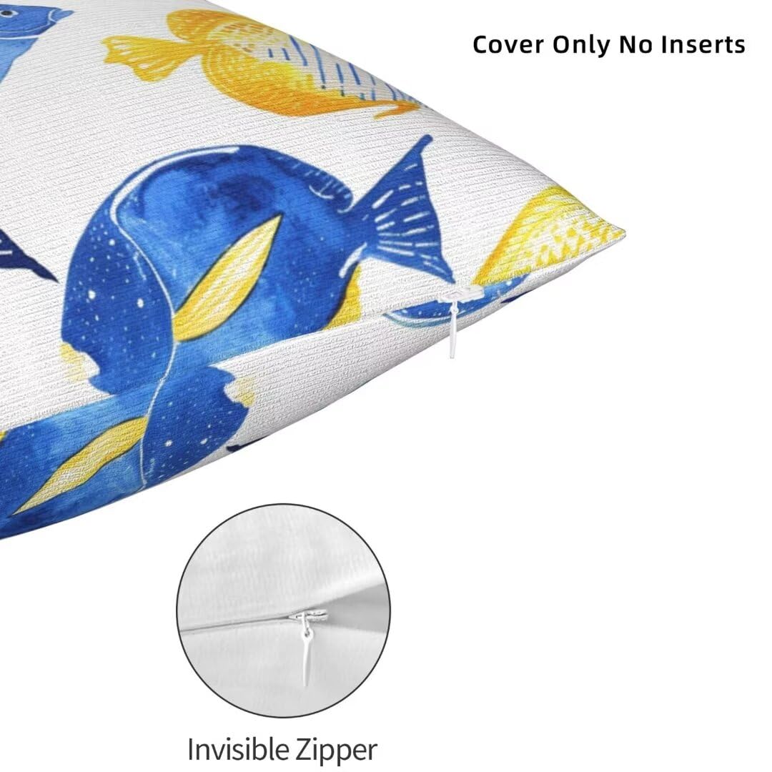 Funda Cojin 60 X 60 cm Fundas Cojines Dibujos animados Cojines Cama Decorativos Juego de 2, Pez Funda de Almohada Lumbar Cuadrado Cojines Sofa para Sala de Estar Dormitorio Decoracion Hogar -xh403