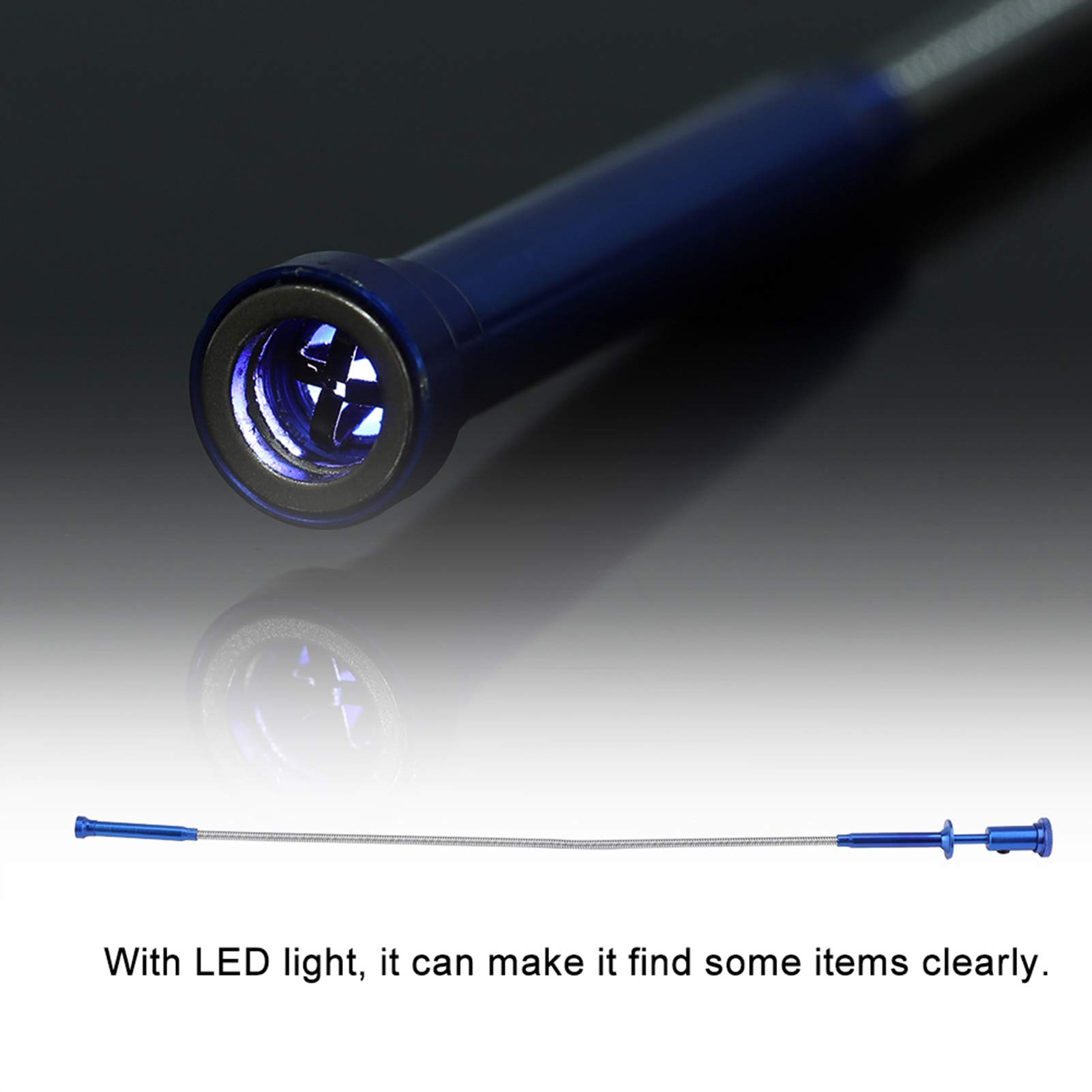 Atyhao Herramienta de Recogida de imán Universal con Eje de aleación Flexible de 4 Garras con iluminación LED