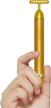 Elitzia 24k Golden T-Shape Beauty Pulse Face Massager
