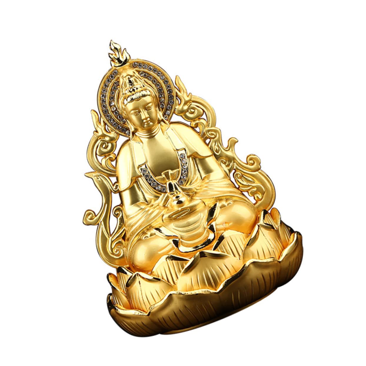Guan Yin Auto Duftdiffusor aus Legierung Goldfarben Stilvolles Design Kleine Größe Lufterfrischer fürs Auto gegen Gerüche für Innenraum