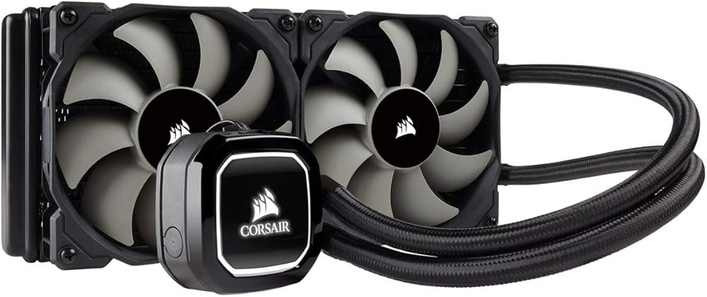 Corsair Hydro H100 x 240 mm Radiator Dual 120 mm PWM Fans Liquid CPU Cooler - Black - View 1