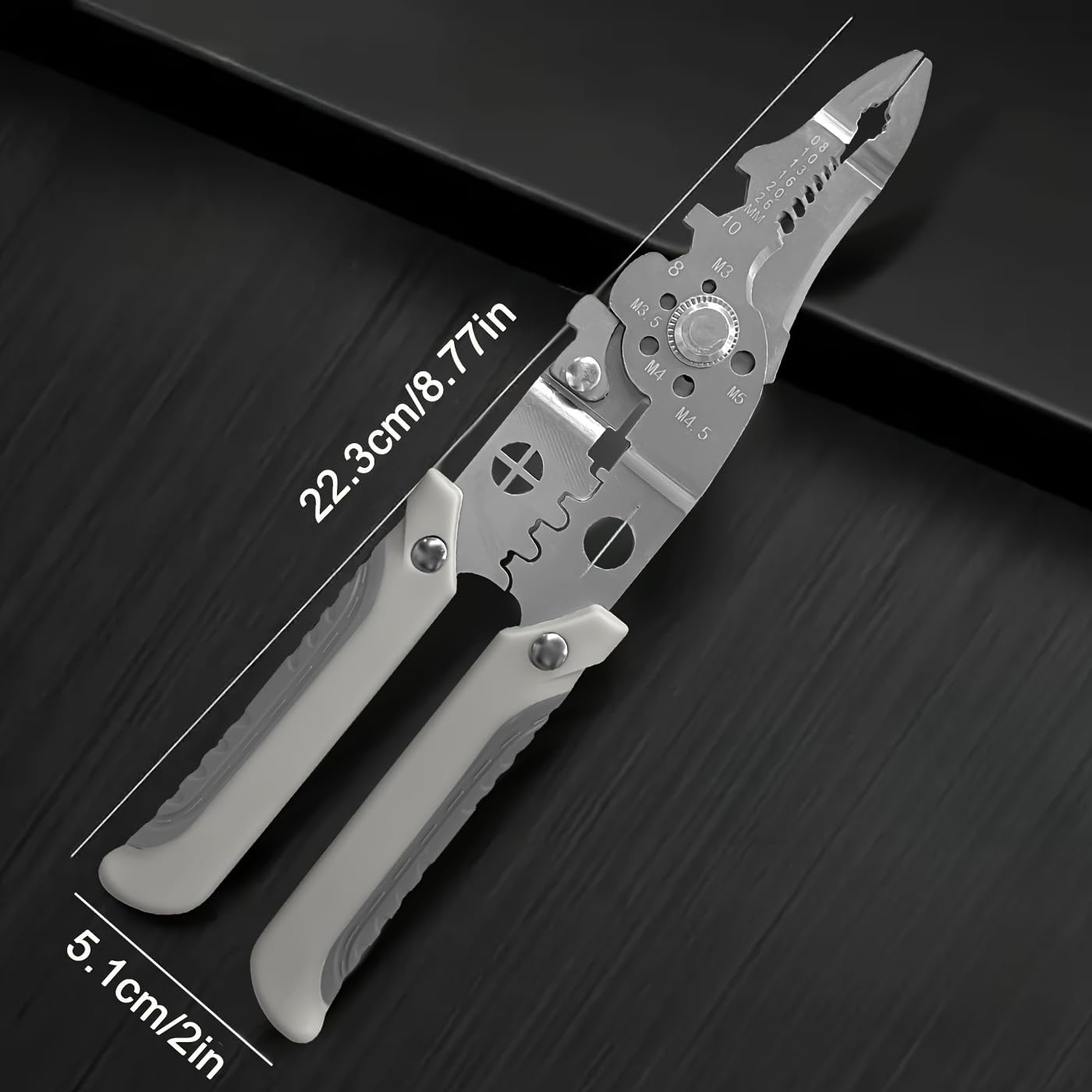21 In 1 Wire Stripper, High Carbon Steel Multi Function Wire Stripping Tool for Electrical Wire Cutter and Wire Crimper