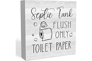 Funny Farmhouse Bathroom Shelf Desk Decor Rustic Wood Box Sign Home Office...
