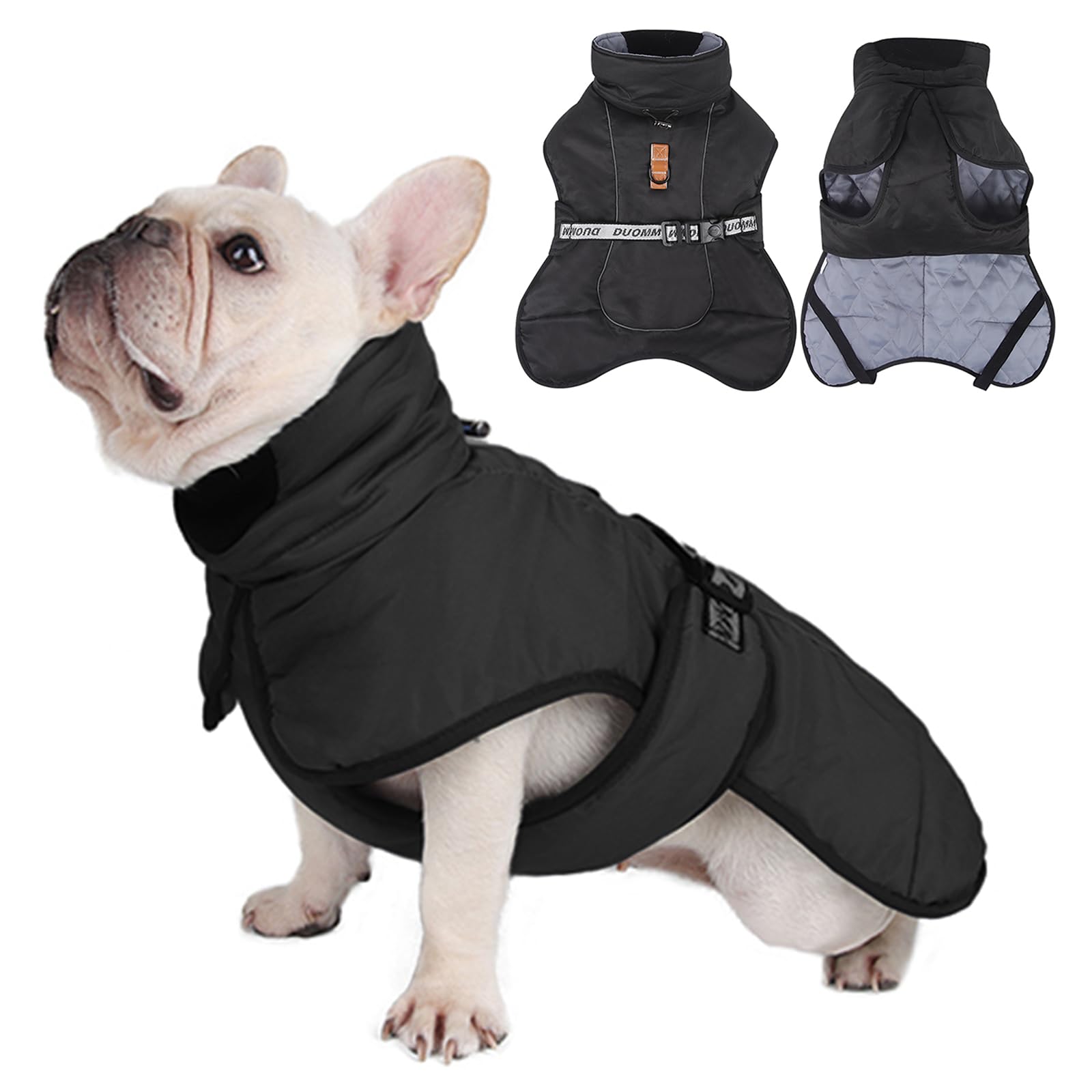 Janety Dog Coat Winter Windproof Warm Dog Jacket with Reflective Stripes