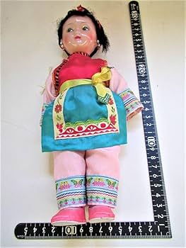 【★大幅値下★】中国人形　民芸品　レトロ　縁起物　女の子　おまけつき　50年もの ☆大幅値下☆】中国人形民芸品レトロ縁起物女の子おまけつき50年
