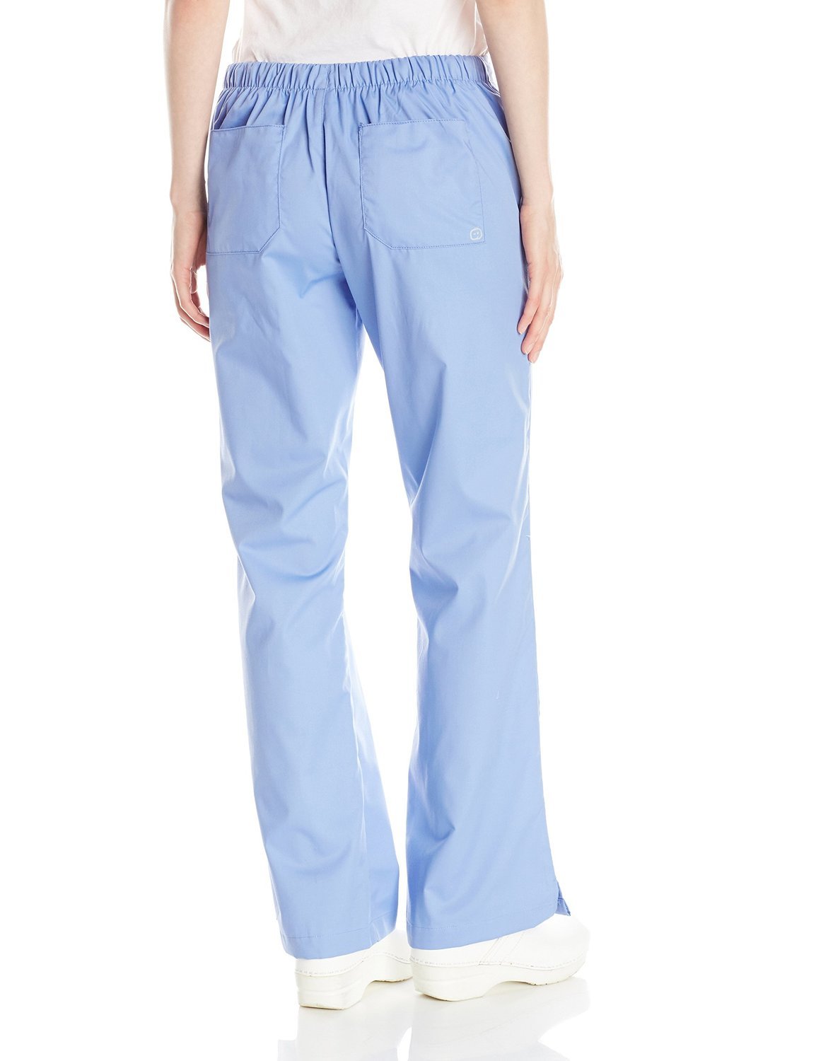 WonderWink Women's Wonderwork Flare Leg Scrub Pant, Ceil Blue, Medium/Petite