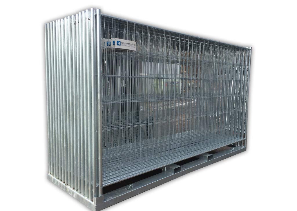 30x Bauzaun Mobilzaun Standard – Inklusive Betonfuß Und Verbinder, Verzinkt, 2x3,5 M