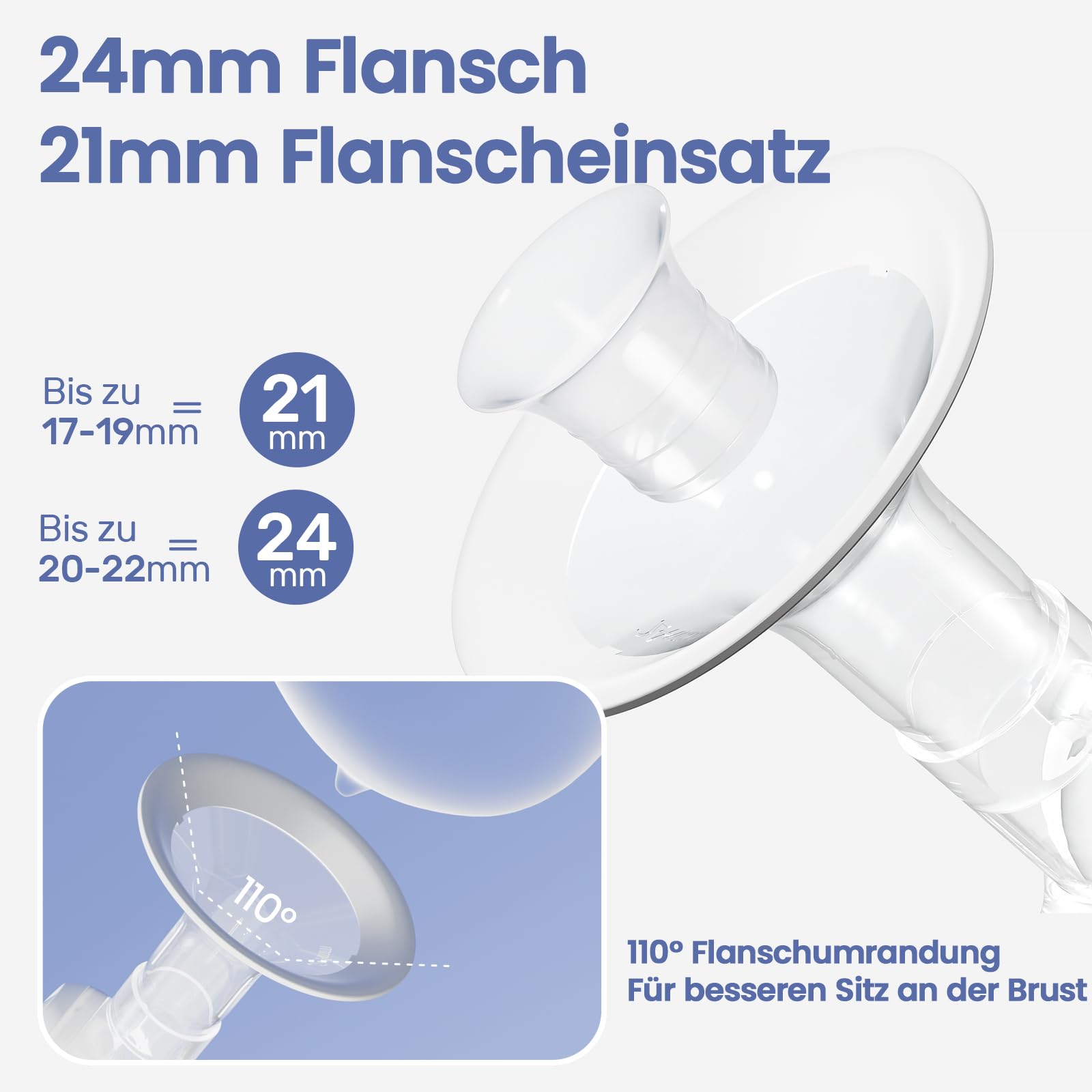 NCVI Doppelte elektrische Milchpumpe, elektrische Brustpumpe 8122 mit 4 Modi & 9 Stufen, Stillpumpe mit 21/24mm Flansch, wiederaufladbare Milchpumpe für Zuhause & unterwegs, LED-Touchscreen