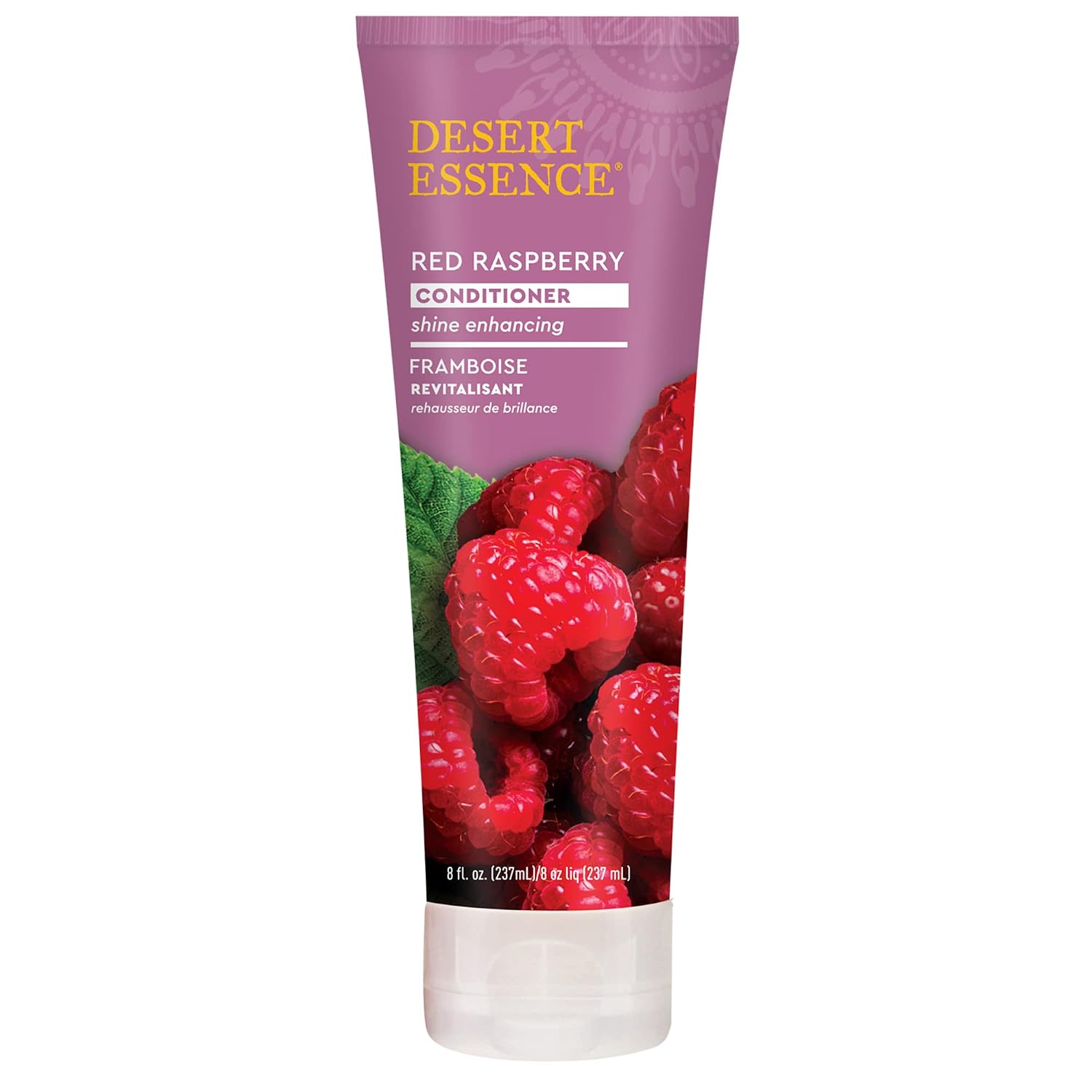 Desert Essence Red Raspberry Shine Enhancing Conditioner, 8 Fl Oz | Red raspberry leaf, jojoba oil and shea butter help soften, detangle and enhance natural shine