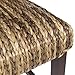 Best Choice Products Set of 2 Indoor Outdoor Hand Woven Water Hyacinth Abaca Banana Leaf Bar Stools w/Mahogany Wood Frame for Bar Height, High-Top Table, Brown